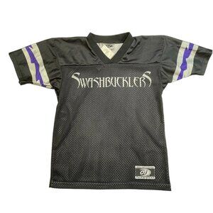 OT SPORTS "Swashbucklers" Team Jerseys Youth Small 6-7 Black V-Neck Football NWT